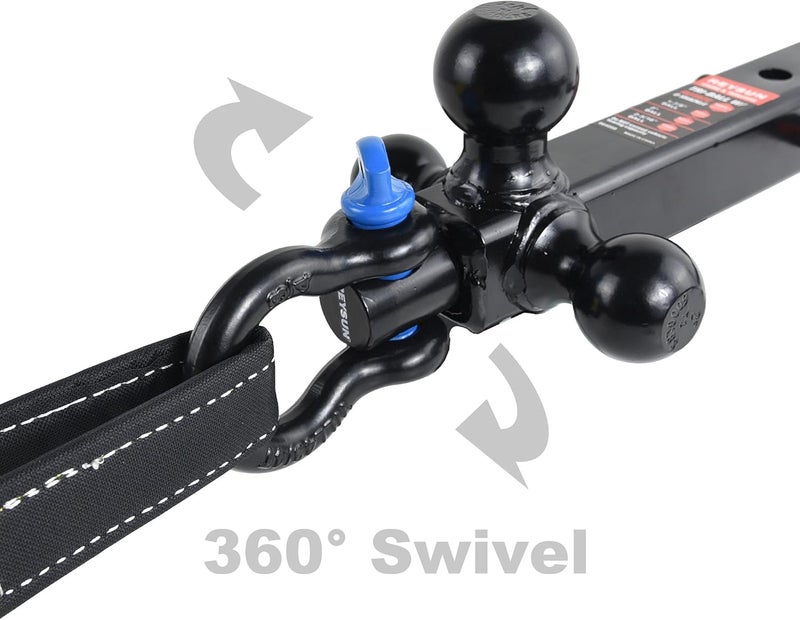 REYSUN Trailer Hitch Tri-Ball Hitch Mount with Rotatoble Tow Shackle, fits for 2-inch Hitch Receiver, Hitch Lock Pin Included… - Image 5